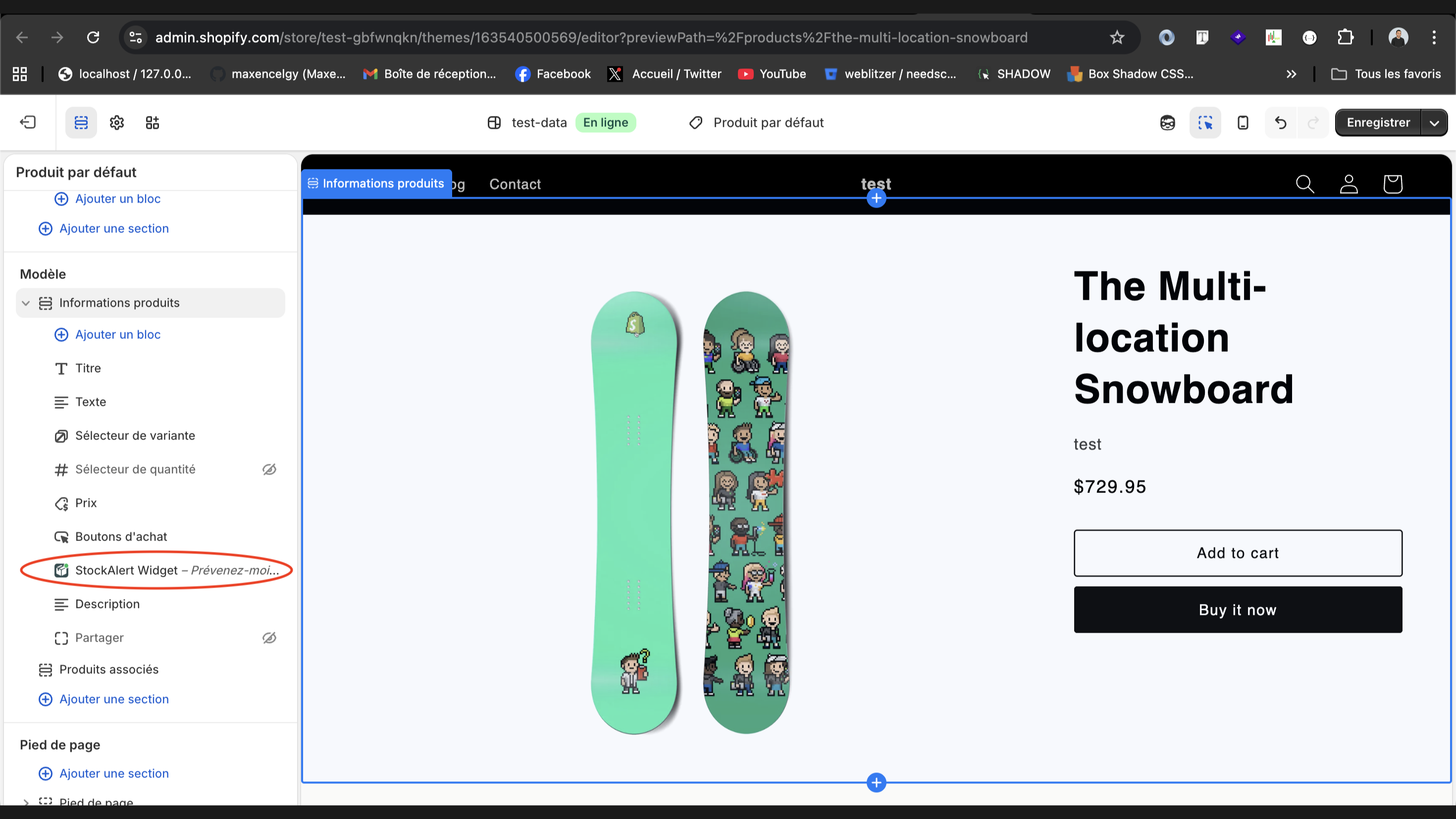 Widget prévenez-moi sur fiche produit